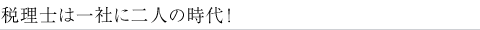 税理士は一社に二人の時代！