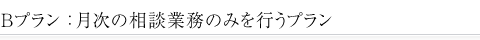 Bプラン:月次の相談業務のみを行うプラン